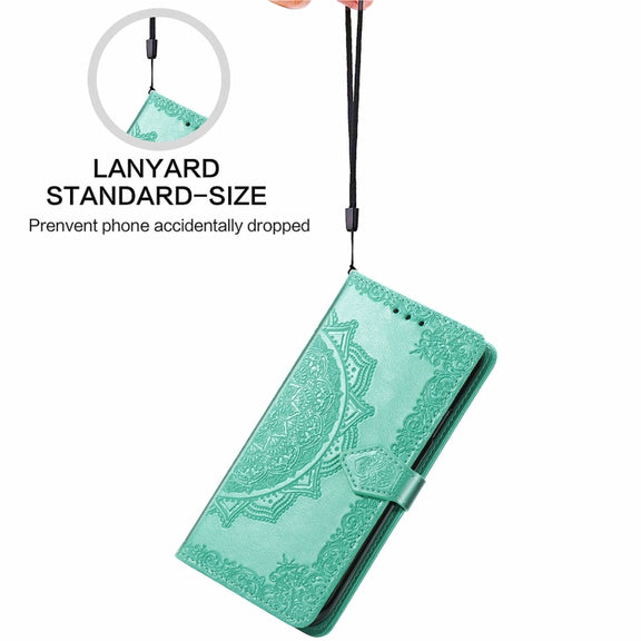 For Ulefone Note 16 Pro Mandala Flower Embossed Leather Phone Case(Green)
