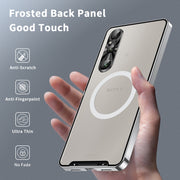 For Sony Xperia 1 VI Frosted Metal MagSafe Magnetic Phone Case(Silver)