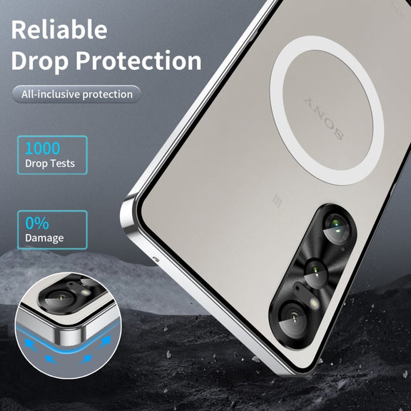 For Sony Xperia 1 VI Frosted Metal MagSafe Magnetic Phone Case(Silver)