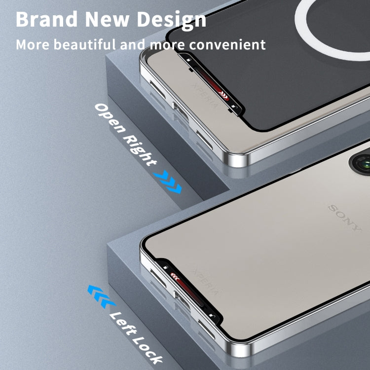 For Sony Xperia 1 VI Frosted Metal MagSafe Magnetic Phone Case(Silver)