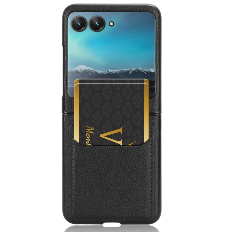 For Motorola Moto Razr 40 Ultra Litchi Texture Card Slot Phone Case(Black) - Motorola Cases by PMC TechLife | Online Shopping South Africa | PMC TechLife | Buy Now Pay Later Mobicred