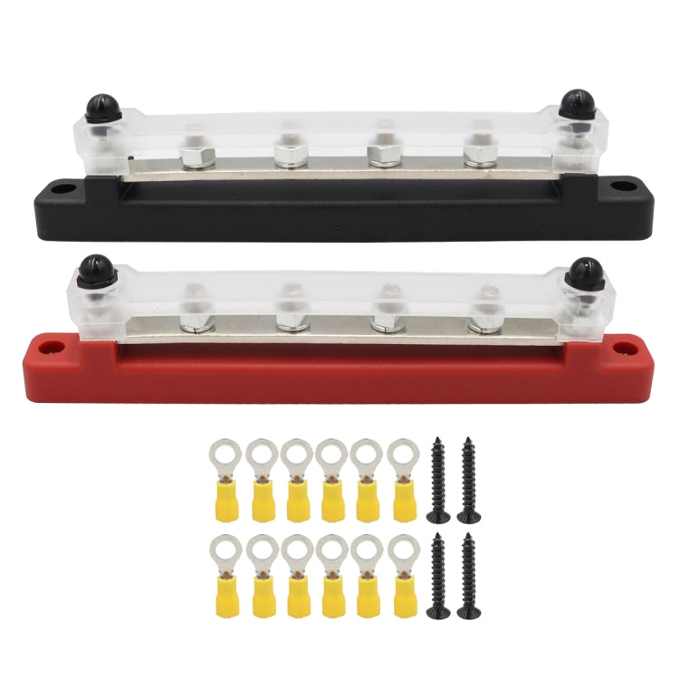 CP-3125 1 Pair RV Yacht 150A High Current Single-row 4-way Busbar with 12pcs Terminals - Booster Cable & Clip by PMC TechLife | Online Shopping South Africa | PMC TechLife | Buy Now Pay Later Mobicred