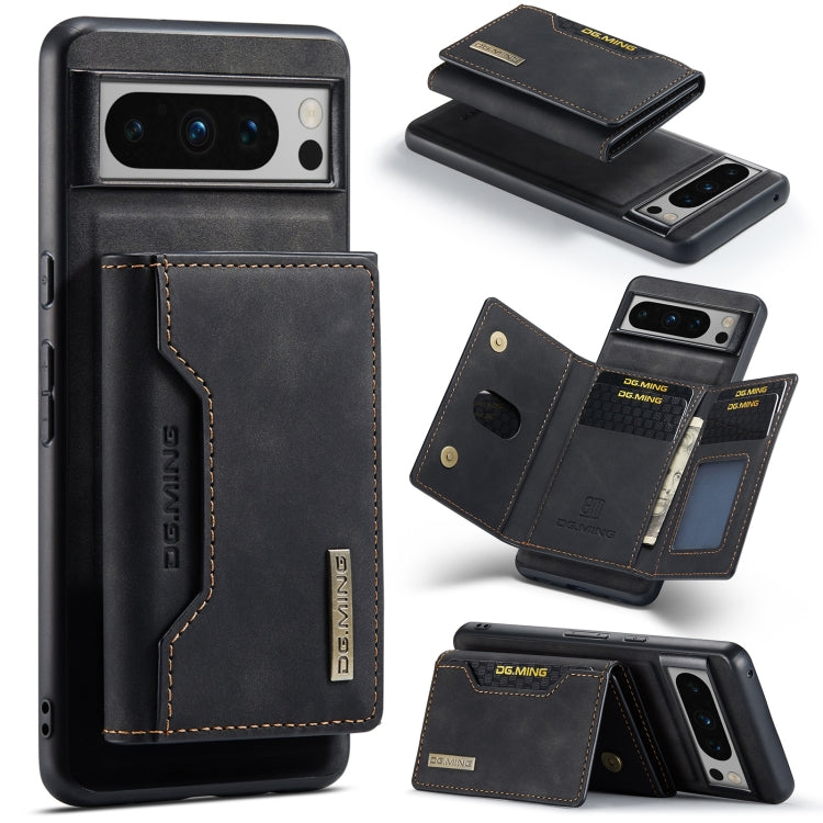 For Google Pixel 8 Pro DG.MING M2 Series 3-Fold Multi Card Bag + Magnetic Phone Case(Black) - Google Cases by DG.MING | Online Shopping South Africa | PMC TechLife | Buy Now Pay Later Mobicred