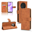 For Ulefone Note 15 Skin Feel Magnetic Flip Leather Phone Case(Brown) - Ulefone Cases by PMC Jewellery | Online Shopping South Africa | PMC Jewellery | Buy Now Pay Later Mobicred