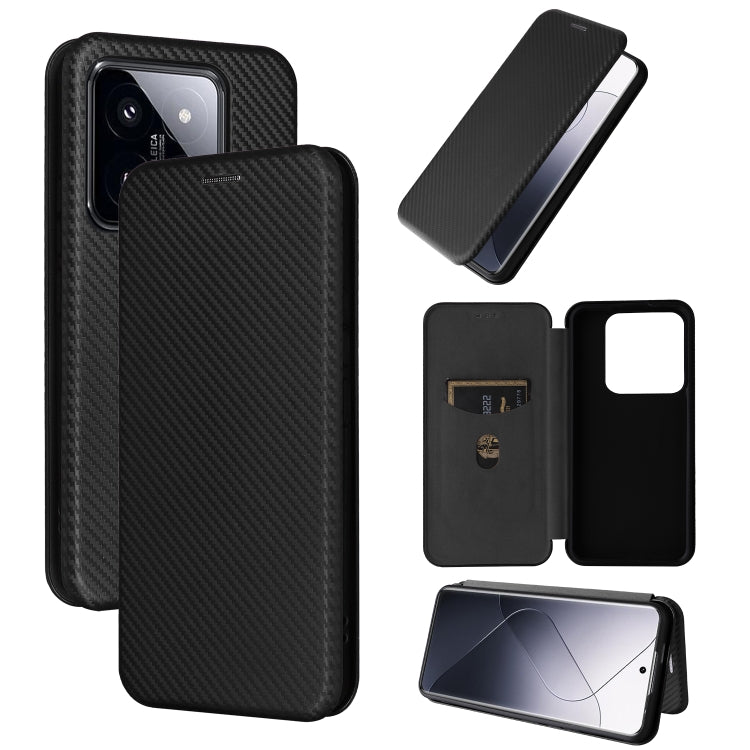 For Xiaomi 14 Pro Carbon Fiber Texture Flip Leather Phone Case(Black) - 14 Pro Cases by PMC TechLife | Online Shopping South Africa | PMC TechLife