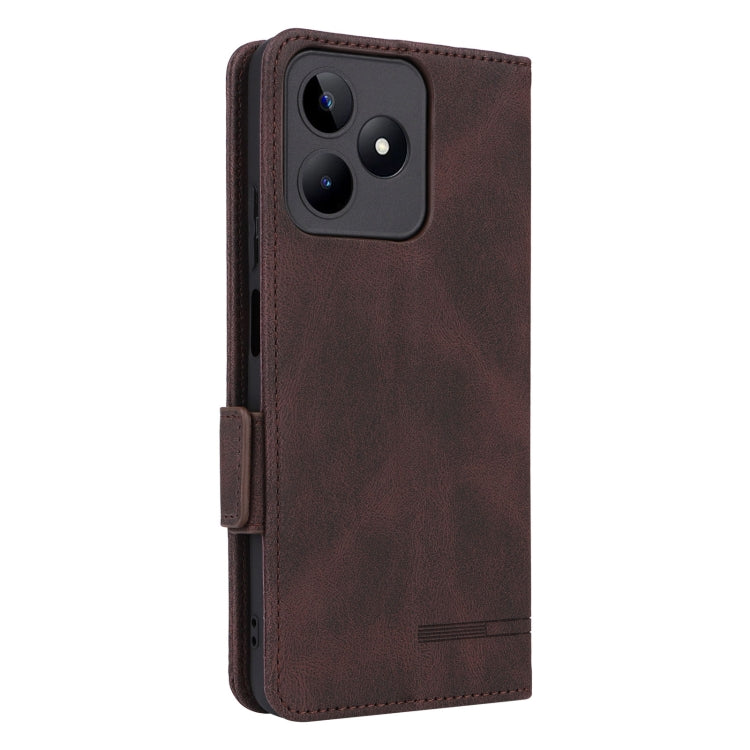 For Realme C53 4G / Narzo N53 4G Magnetic Clasp Leather Phone Case(Brown)