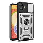 For Motorola Moto G14 Sliding Camera Cover Design TPU+PC Phone Case(Silver)