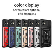 For Motorola Moto G14 Sliding Camera Cover Design TPU+PC Phone Case(Silver)