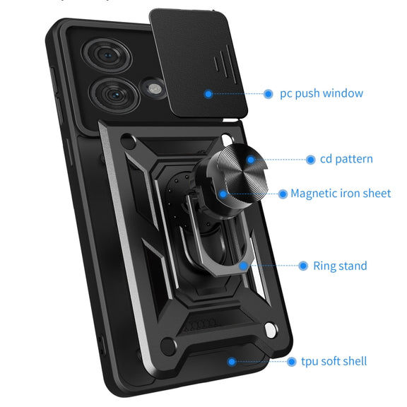 For Motorola Edge 40 Neo 5G Sliding Camera Cover Design TPU Hybrid PC Phone Case(Mint Green)