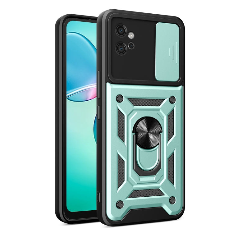 For Motorola Moto G32 Sliding Camera Cover Design TPU Hybrid PC Phone Case(Mint Green) - Motorola Cases by PMC TechLife | Online Shopping South Africa | PMC TechLife | Buy Now Pay Later Mobicred