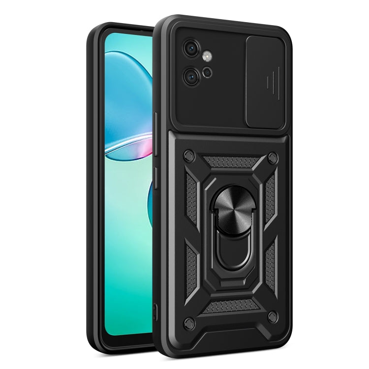 For Motorola Moto G32 Sliding Camera Cover Design TPU Hybrid PC Phone Case(Black) - Motorola Cases by PMC TechLife | Online Shopping South Africa | PMC TechLife | Buy Now Pay Later Mobicred