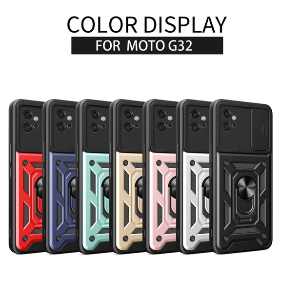 For Motorola Moto G32 Sliding Camera Cover Design TPU+PC Phone Case(Rose Gold)
