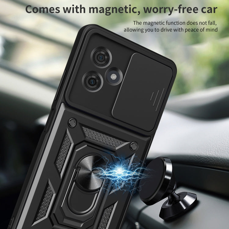 For Motorola Moto G54 5G EU Sliding Camera Cover Design TPU Hybrid PC Phone Case(Silver) - Motorola Cases by PMC TechLife | Online Shopping South Africa | PMC TechLife | Buy Now Pay Later Mobicred