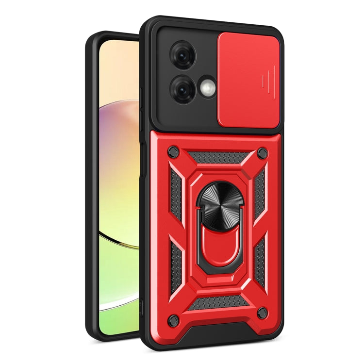 For Motorola Moto G84 Sliding Camera Cover Design TPU Hybrid PC Phone Case(Red) - Motorola Cases by PMC TechLife | Online Shopping South Africa | PMC TechLife | Buy Now Pay Later Mobicred