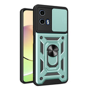 For Motorola Moto G04 / G24 Sliding Camera Cover Design TPU Hybrid PC Phone Case(Mint Green)