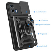 For Motorola Moto G04 / G24 Sliding Camera Cover Design TPU Hybrid PC Phone Case(Rose Gold)