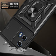 For Motorola Moto G34 5G Sliding Camera Cover Design TPU Hybrid PC Phone Case(Black)