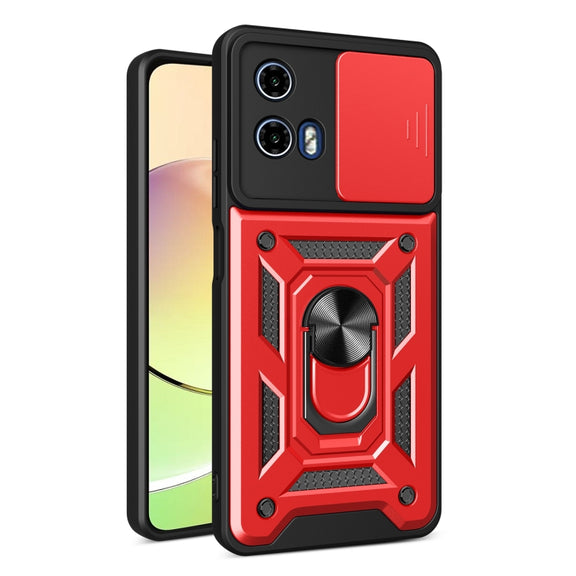 For Motorola Moto G34 5G Sliding Camera Cover Design TPU+PC Phone Case(Red)