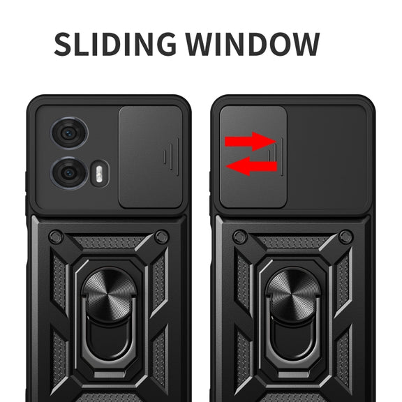 For Motorola Edge 50 Fusion Sliding Camera Cover Design TPU+PC Phone Case(Black)