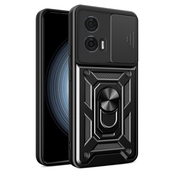 For Motorola Edge 50 Fusion Sliding Camera Cover Design TPU+PC Phone Case(Black)