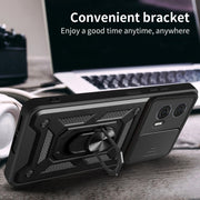 For Motorola Edge 50 Fusion Sliding Camera Cover Design TPU+PC Phone Case(Black)