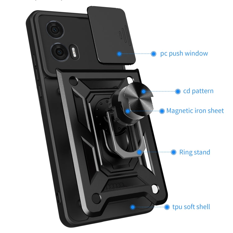 For Motorola Edge 50 Fusion Sliding Camera Cover Design TPU+PC Phone Case(Red)
