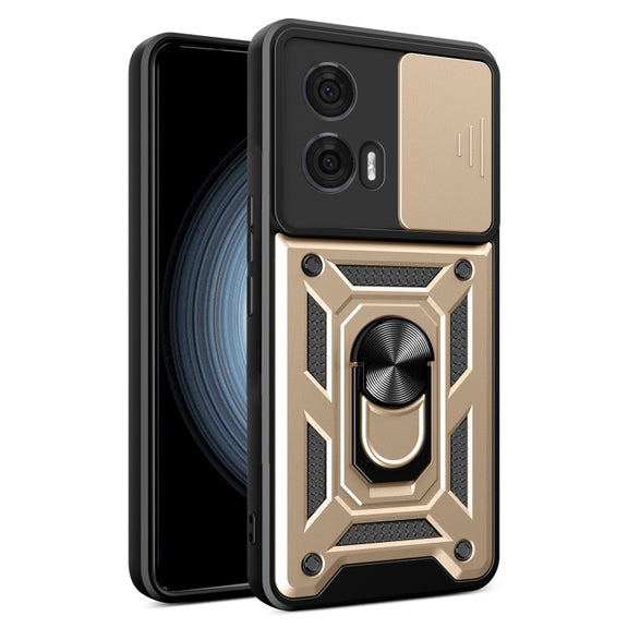For Motorola Edge 50 Fusion Sliding Camera Cover Design TPU+PC Phone Case(Gold)