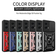 For Motorola Edge 50 Fusion Sliding Camera Cover Design TPU+PC Phone Case(Rose Gold)