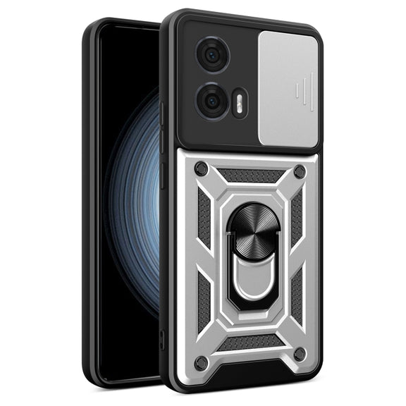 For Motorola Edge 50 Fusion Sliding Camera Cover Design TPU+PC Phone Case(Silver)