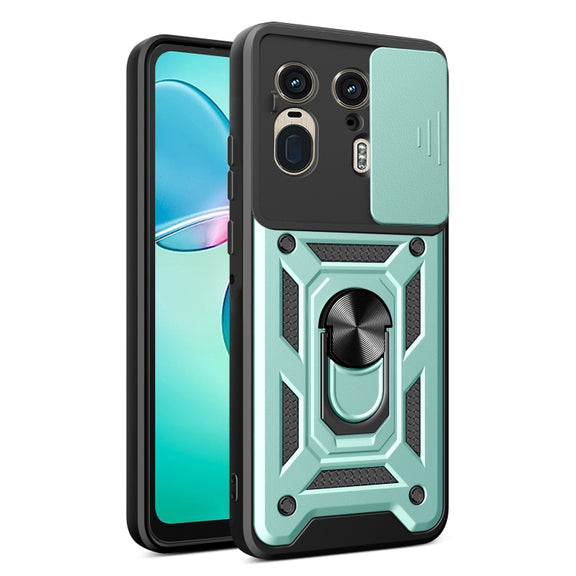 For Motorola Edge 50 Ultra Sliding Camera Cover Design TPU+PC Phone Case(Mint Green)