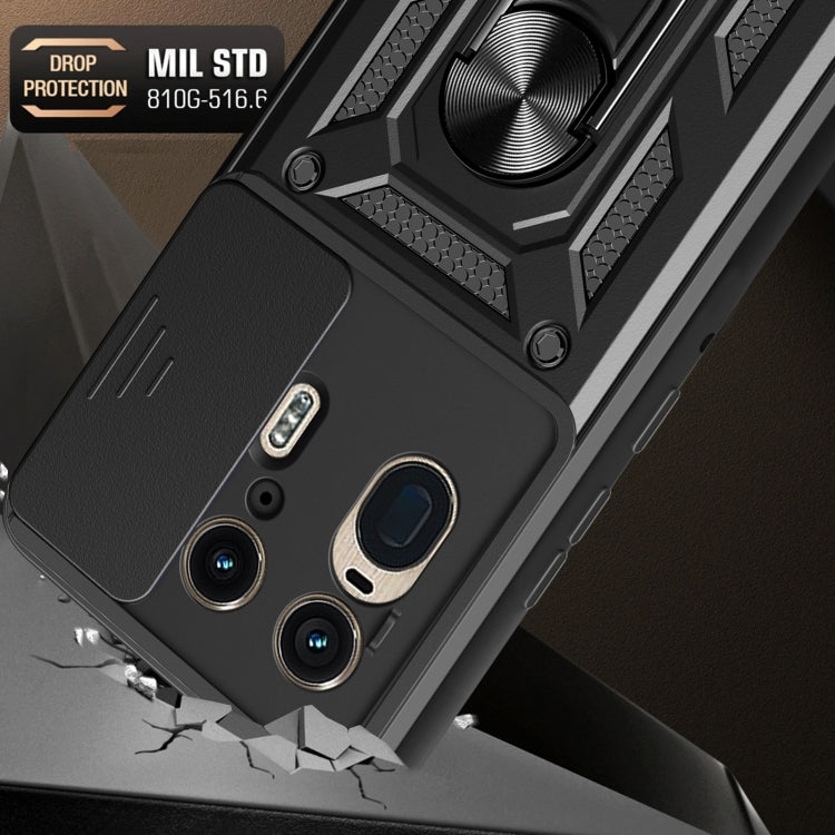 For Motorola Edge 50 Ultra Sliding Camera Cover Design TPU+PC Phone Case(Black)