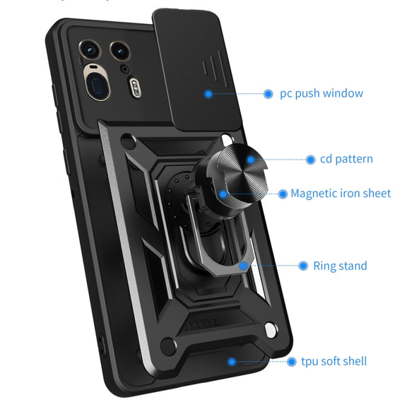 For Motorola Edge 50 Ultra Sliding Camera Cover Design TPU+PC Phone Case(Red)