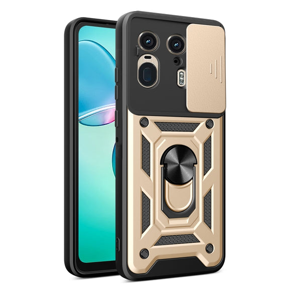 For Motorola Edge 50 Ultra Sliding Camera Cover Design TPU+PC Phone Case(Gold)