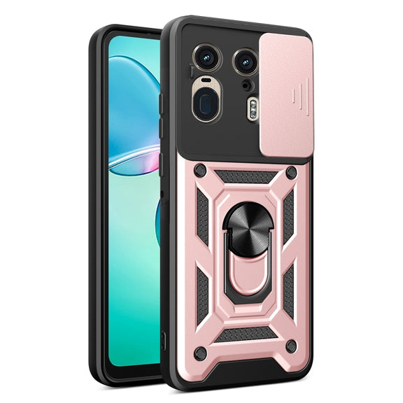 For Motorola Edge 50 Ultra Sliding Camera Cover Design TPU+PC Phone Case(Rose Gold)