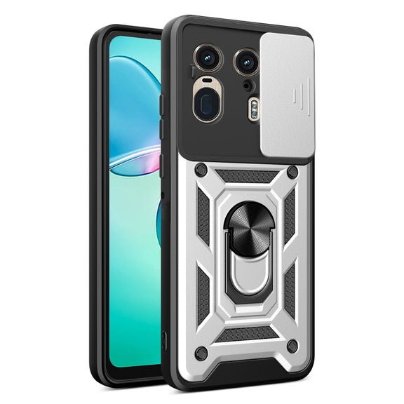 For Motorola Edge 50 Ultra Sliding Camera Cover Design TPU+PC Phone Case(Silver)