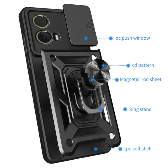For Motorola Moto G85 / S50 Neo Sliding Camera Cover Design TPU+PC Phone Case(Mint Green)