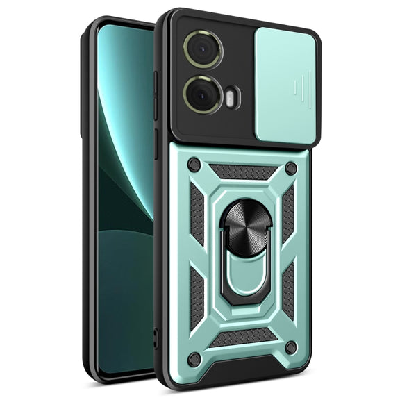 For Motorola Moto G85 / S50 Neo Sliding Camera Cover Design TPU+PC Phone Case(Mint Green)