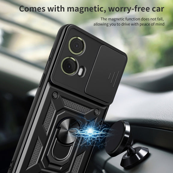 For Motorola Moto G85 / S50 Neo Sliding Camera Cover Design TPU+PC Phone Case(Mint Green)