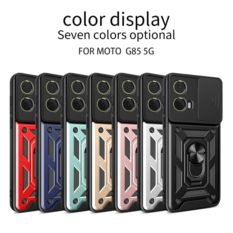 For Motorola Moto G85 / S50 Neo Sliding Camera Cover Design TPU+PC Phone Case(Black)