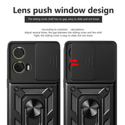 For Motorola Moto G85 / S50 Neo Sliding Camera Cover Design TPU+PC Phone Case(Black)