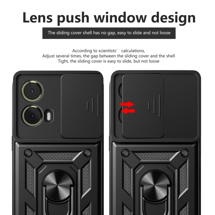 For Motorola Moto G85 / S50 Neo Sliding Camera Cover Design TPU+PC Phone Case(Rose Gold)