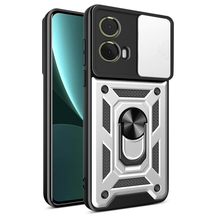For Motorola Moto G85 / S50 Neo Sliding Camera Cover Design TPU+PC Phone Case(Silver) - free shipping - PMC TechLife - Order now!