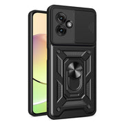 For Motorola Moto G55 Sliding Camera Cover Design TPU+PC Phone Case(Black)