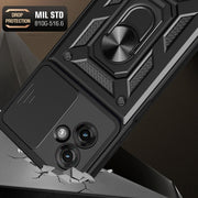 For Motorola Moto G55 Sliding Camera Cover Design TPU+PC Phone Case(Black)