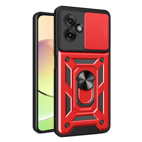 For Motorola Moto G55 Sliding Camera Cover Design TPU+PC Phone Case(Red)