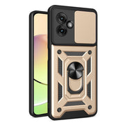 For Motorola Moto G55 Sliding Camera Cover Design TPU+PC Phone Case(Gold)