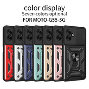 For Motorola Moto G55 Sliding Camera Cover Design TPU+PC Phone Case(Gold)