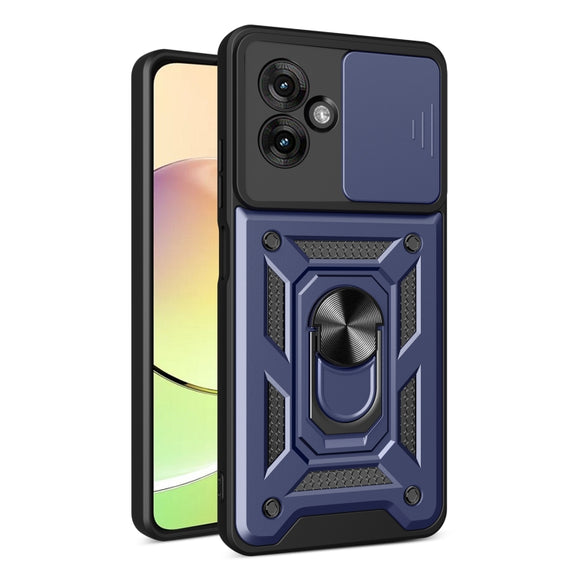 For Motorola Moto G55 Sliding Camera Cover Design TPU+PC Phone Case(Blue)