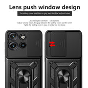 For Motorola Edge 50 Neo Sliding Camera Cover Design TPU+PC Phone Case(Mint Green)