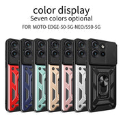 For Motorola Edge 50 Neo Sliding Camera Cover Design TPU+PC Phone Case(Red)